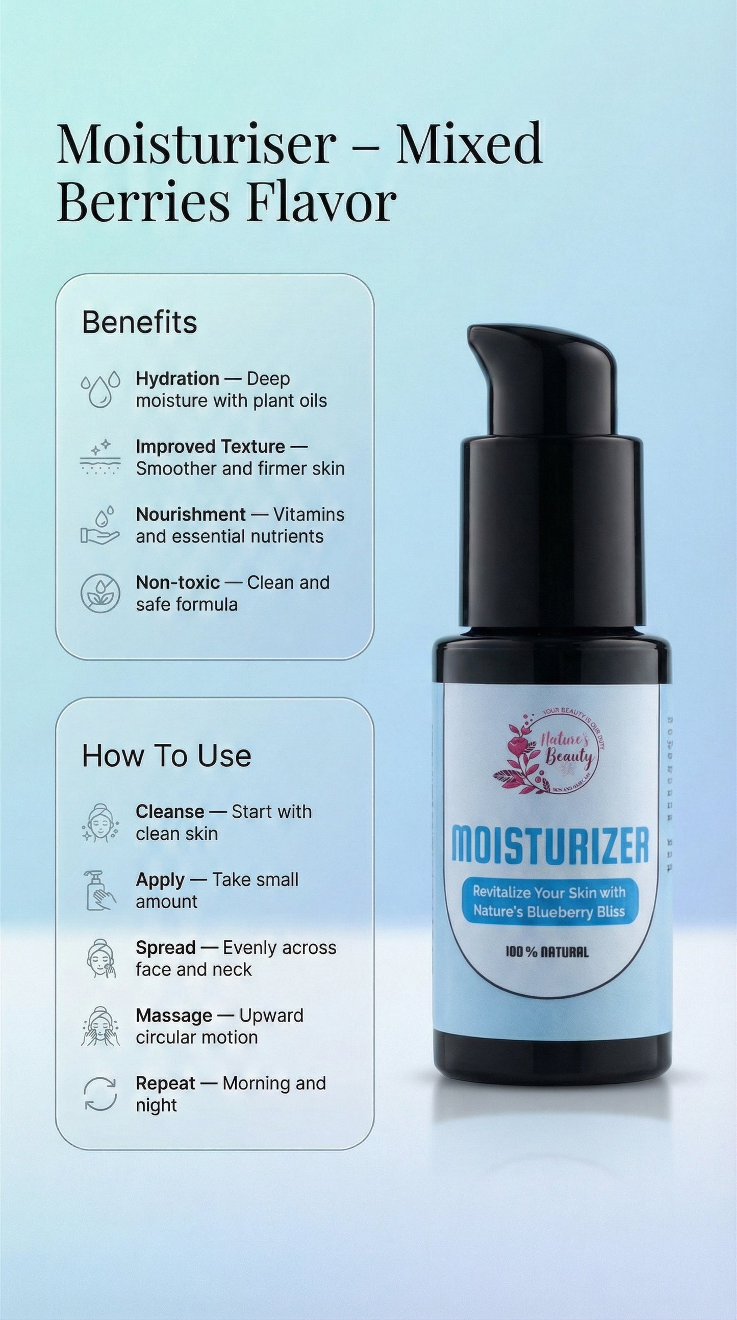 Moisturizer - Mixed Berries Flavor - 50ml
