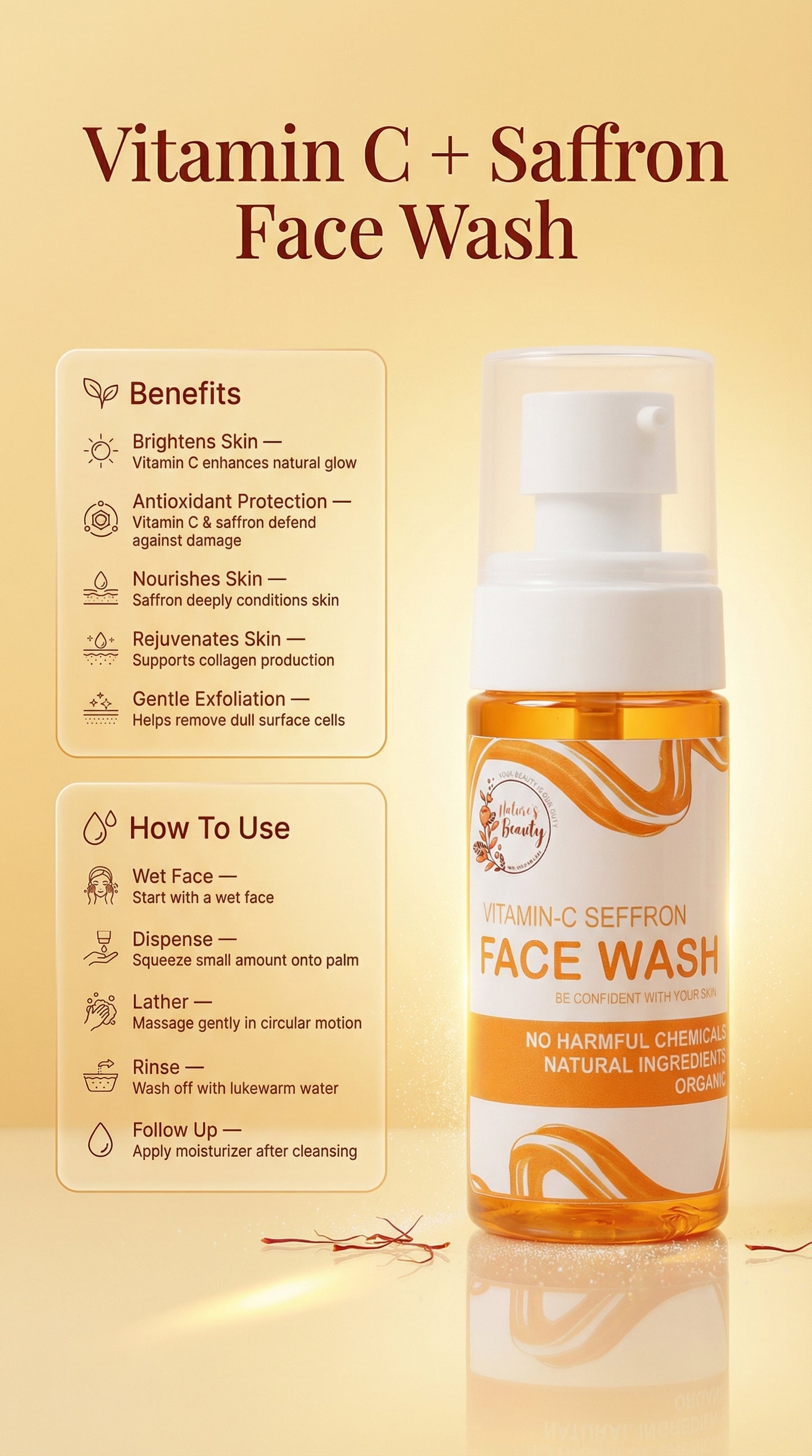 Vitamin-C & Saffron Face Wash - 50ml