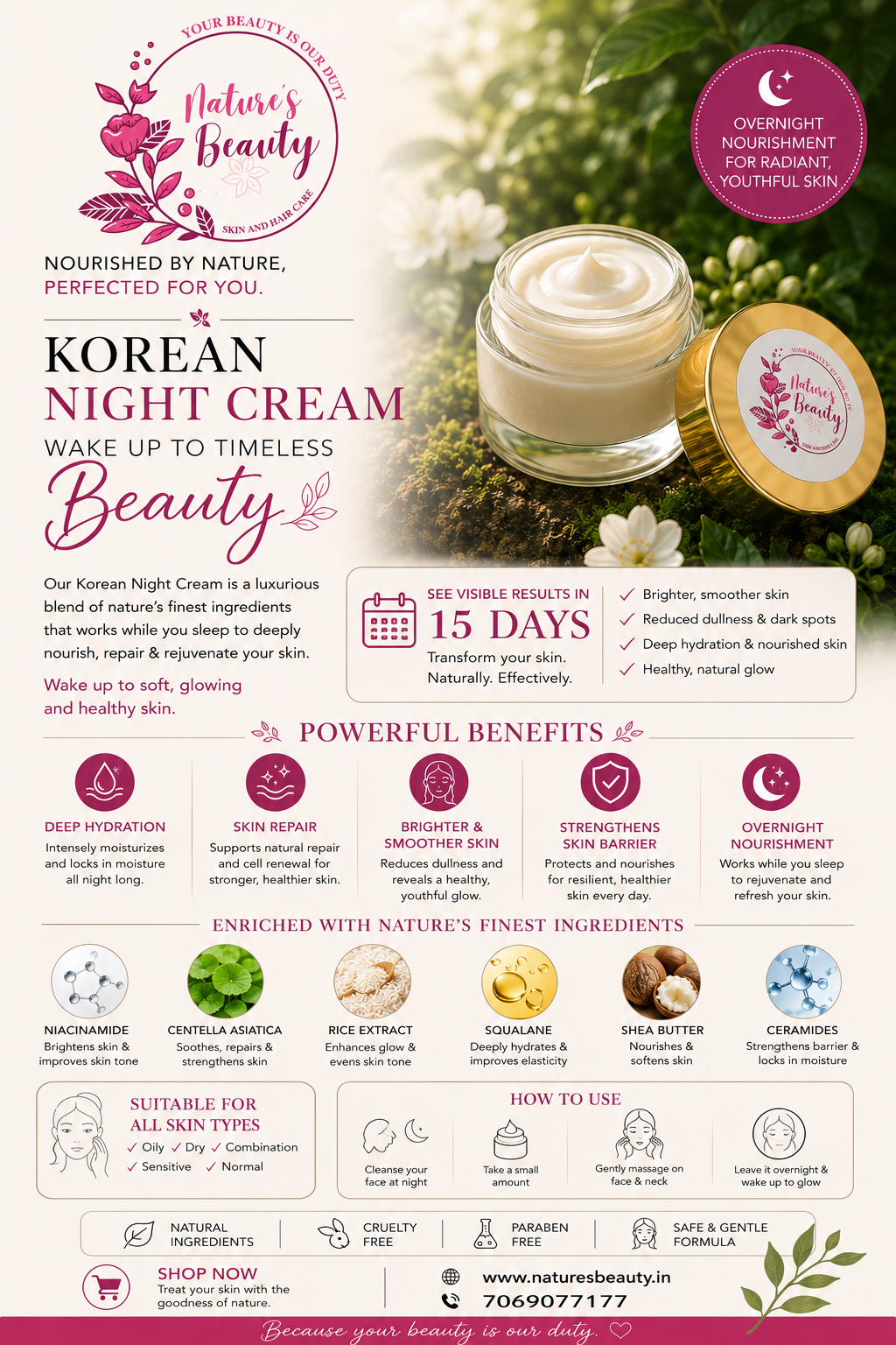 Luxury Korean Night Cream | Premium Skincare